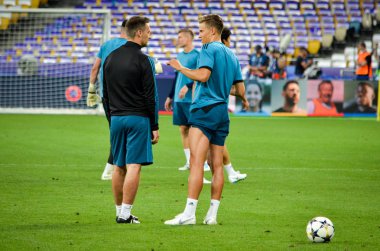 Kiev, Ukrayna - 26 Mayıs 2018: Uefa Şampiyonlar Ligi Finali 2018 önce Real Madrid futbol oyuncuların eğitim maç Real Madrid ve Liverpool, Ukrayna arasında