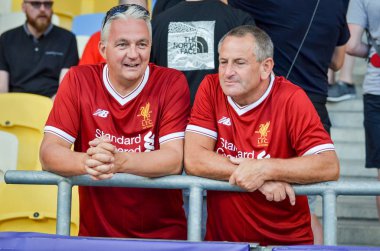 Kiev, Ukrayna - 26 Mayıs 2018: 2018 Uefa Şampiyonlar Ligi final maçı önce Real Madrid ve Liverpool, Ukrayna arasında Liverpool taraftarları Stadı nda takım destek