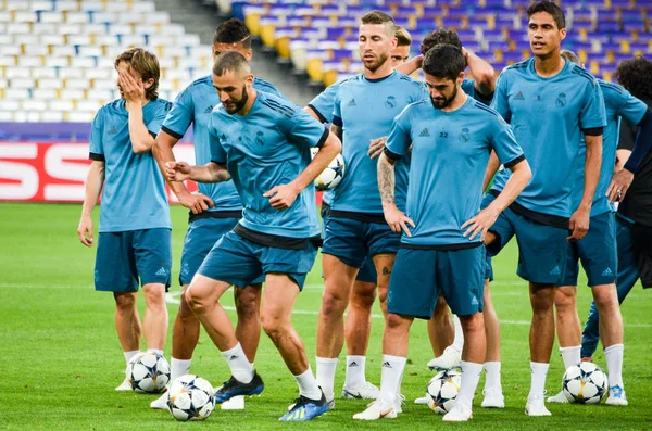 Kyiv Ukraine May 2018 Training Football Players Real Madrid 2018 — Stock Photo, Image