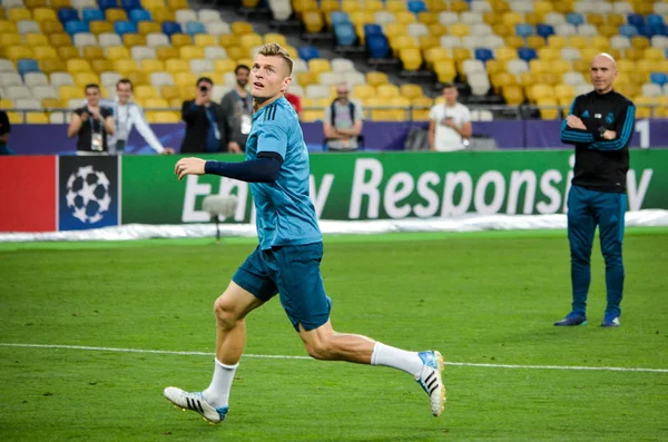 Kyiv Ucrania Mayo 2018 Toni Kroos Entrenamiento Futbolistas Del Real — Foto de Stock