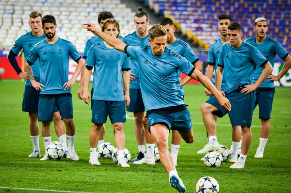 Kyiv Ucrania Mayo 2018 Marcos Llorente Entrenamiento Futbolistas Del Real —  Fotos de Stock