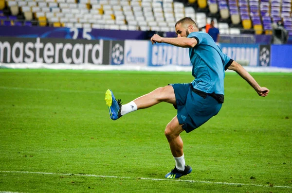 Kyiv Ukraine Maio 2018 Karim Benzema Treinamento Jogadores Futebol Real — Fotografia de Stock