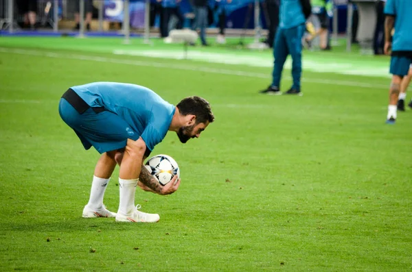 Kyjev Ukrajina Května 2018 Isco Trénink Fotbalistů Realu Madrid Před — Stock fotografie