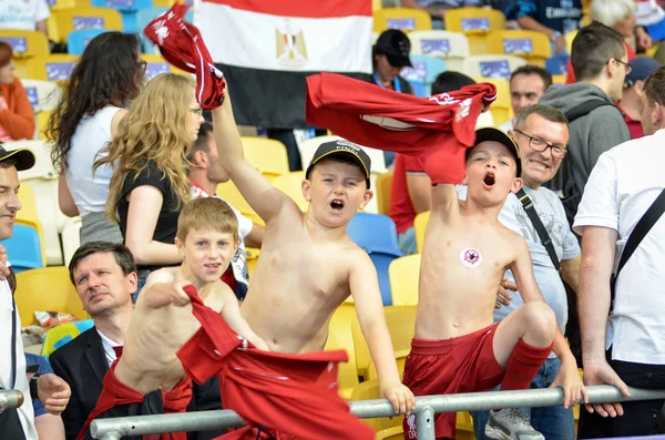 Kyiv Ucraina Maggio 2018 Tifosi Del Liverpool Allo Stadio Supportano — Foto Stock