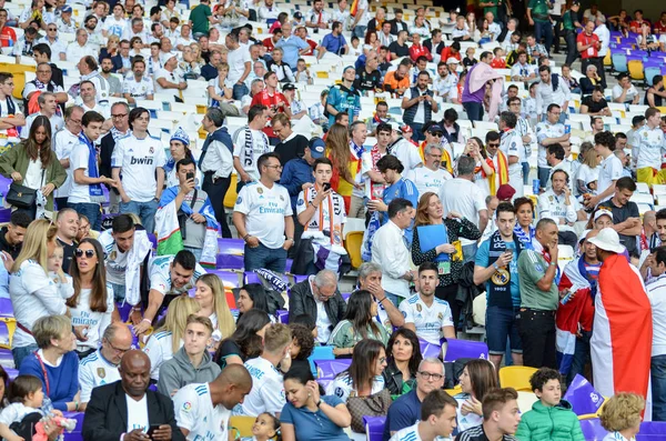 Kyiv Ucraina Maggio 2018 Tifosi Del Real Madrid Allo Stadio — Foto Stock