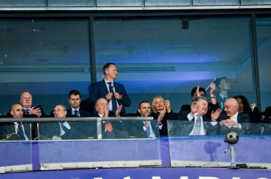 Kiev, Ukrayna - 26 Mayıs 2018: 2018 önce futbolcu Uefa Şampiyonlar Ligi Finali maç Real Madrid ve Kiev Ukrayna Milli Güvenlik olimpiyskiy Stadyumu'nda Liverpool arasında