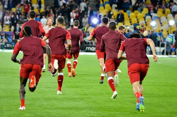 Kyjev Ukrajina Května 2018 Trénink Fotbalistů Liverpoolu Před Finálový Zápas — Stock fotografie