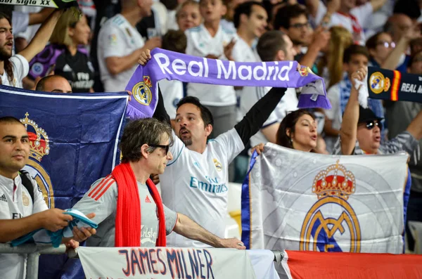 Kyiv Ukraine Mai 2018 Echte Madrid Fans Stadion Unterstützen Ihre — Stockfoto