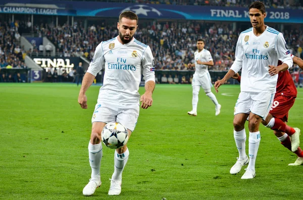 Kiev, Ukrayna - 26 Mayıs 2018: Daniel Carvajal 2018 sırasında Uefa Şampiyonlar Ligi Finali maç Real Madrid ve Kiev Ukrayna Milli Güvenlik olimpiyskiy Stadyumu'nda Liverpool arasında