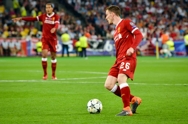 Kyiv Ukraine Mai 2018 Andrew Robertson Lors Dernier Match Uefa — Photo