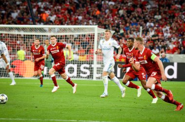 Kiev, Ukrayna - 26 Mayıs 2018: Jordan Henderson 2018 sırasında Uefa Şampiyonlar Ligi Finali maç Real Madrid ve Kiev Ukrayna Milli Güvenlik olimpiyskiy Stadyumu'nda Liverpool arasında