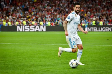 Kiev, Ukrayna - 26 Mayıs 2018: Çifleşme 2018 sırasında Uefa Şampiyonlar Ligi Finali maç Real Madrid ve Kiev Ukrayna Milli Güvenlik olimpiyskiy Stadyumu'nda Liverpool arasında