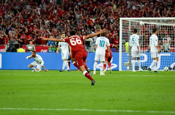 Kiev Oekraïne Mei 2018 Trent Alexander Arnold Doel Vieren Tijdens — Stockfoto