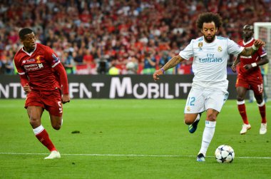 Kiev, Ukrayna - 26 Mayıs 2018: Marcelo Georginio Wijnaldum 2018 sırasında karşı Uefa Şampiyonlar Ligi Finali maç Real Madrid ve Kiev Ukrayna Milli Güvenlik olimpiyskiy Stadyumu'nda Liverpool arasında