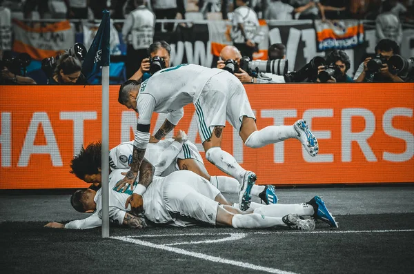 Київ Травня 2018 Реал Мадрид Гравців Святкувати Гол Забитий Під — стокове фото