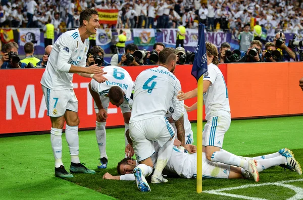 Kiev Ukrayna Mayıs 2018 Real Madridli Oyuncuların Gol Sırasında 2018 — Stok fotoğraf