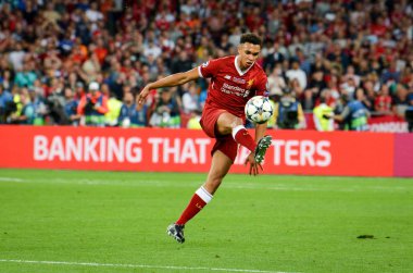 Kiev, Ukrayna - 26 Mayıs 2018: Trent Alexander-Arnold sırasında 