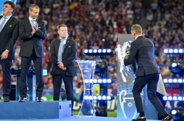 Kiev, Ukrayna - 26 Mayıs 2018: Andriy Şevçenko sonra Real Madrid Liverpool, Ukrayna maçı Şampiyonlar Ligi Kupası, Real Madrid Kiev ayılar