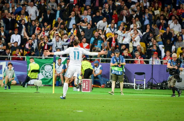 Kijów Ukraina Maja 2018 Gareth Bale Świętować Gola Podczas Meczu — Zdjęcie stockowe