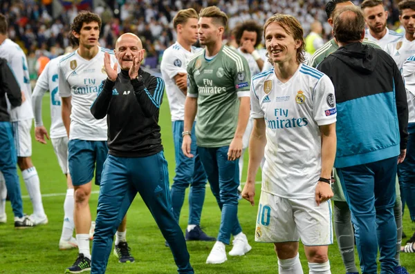 Київ Україна Травня 2018 Лука Модрич Пропонує Своїм Реал Мадрид — стокове фото