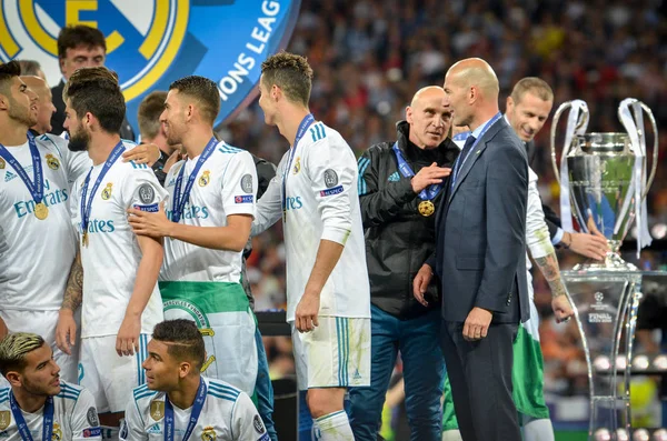 Kyiv Ukraine May 2018 Footballers Real Madrid Celebrate Victory Final — Stock Photo, Image