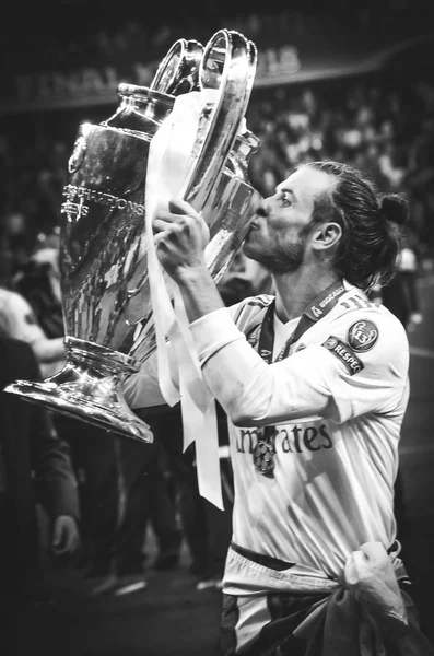 Κίεβο Ουκρανία Μαΐου 2018 Gareth Bale Φιλί Κύπελλο Από Uefa — Φωτογραφία Αρχείου