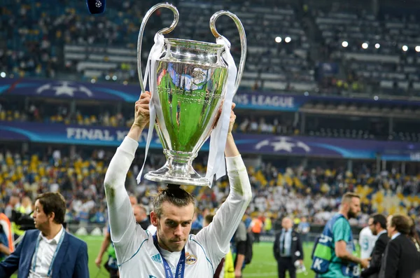 Kyiv Ucrania Mayo 2018 Gareth Bale Del Real Madrid Celebra —  Fotos de Stock