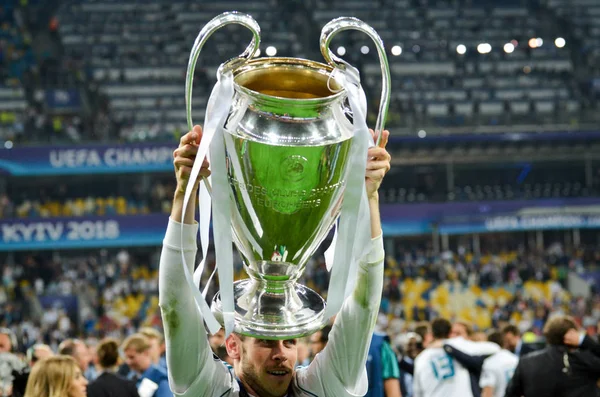 Kyiv Ucrania Mayo 2018 Gareth Bale Del Real Madrid Celebra —  Fotos de Stock