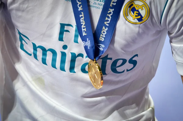 Kyiv Ukraine Mai 2018 Goldmedaille Nahaufnahme Der Uefa Champions League — Stockfoto