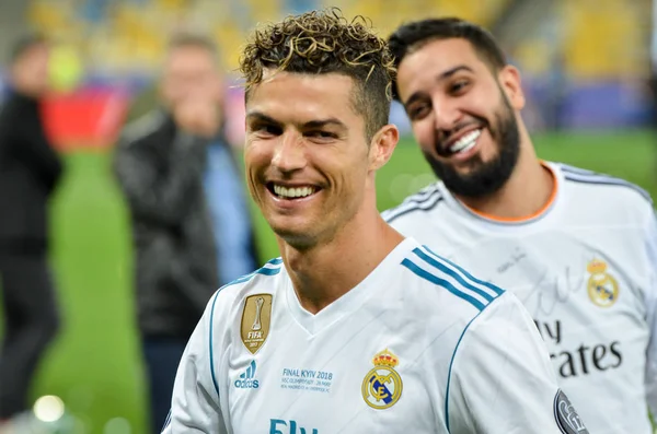 Kyiv Ucrania Mayo 2018 Cristiano Ronaldo Del Real Madrid Celebra — Foto de Stock