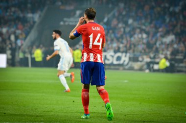 Lyon, Fransa - 16 Mayıs, 2018: Gabi Atletico Madrid vs Groupama Stadyumu, Fransa Olimpik Marsilya arasında final Uefa Avrupa Ligi maçı sırasında