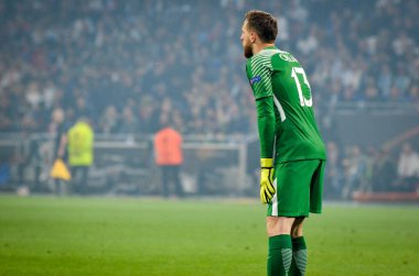 Lyon, Fransa - 16 Mayıs, 2018: Jan Oblak arada Atletico Madrid vs Olimpik Marsilya Groupama Stadyumu, Fransa final Uefa Avrupa Ligi maçı sırasında