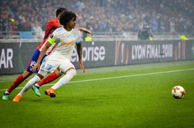 Lyon, Fransa - 16 Mayıs, 2018: Luiz Gustavo Atletico Madrid vs Groupama Stadyumu, Fransa Olimpik Marsilya arasında final Uefa Avrupa Ligi maçı sırasında