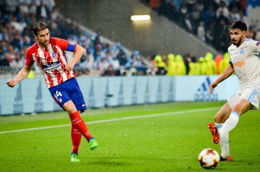 Lyon, Fransa - 16 Mayıs, 2018: Gabi Atletico Madrid vs Groupama Stadyumu, Fransa Olimpik Marsilya arasında final Uefa Avrupa Ligi maçı sırasında