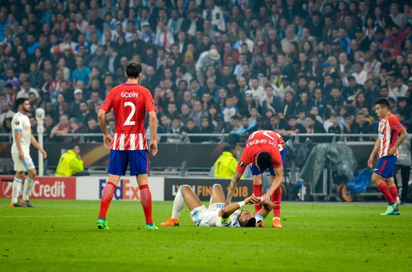 Lyon Franciaország 2018 Május Sérült Dimitri Payet Során Között Atletico — Stock Fotó