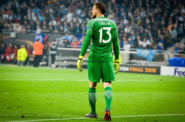 Lyon França Maio 2018 Jan Oblak Durante Último Jogo Liga — Fotografia de Stock