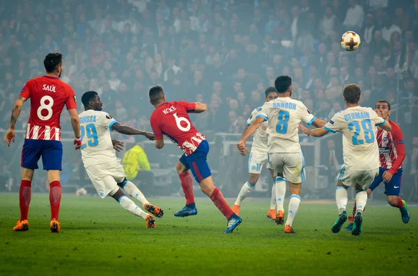 リヨン フランス 2018 アトレティコ マドリード対パマ スタジアム フランスにオリンピック マルセイユの Uefa ヨーロッ — ストック写真