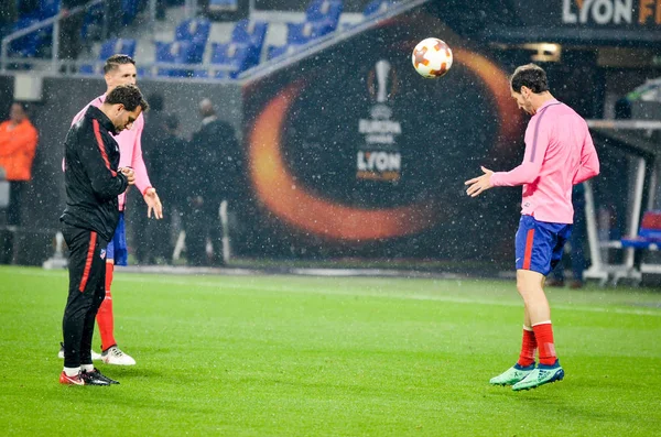 Lyon, Fransa - 16 Mayıs, 2018: Juanfran Atletico Madrid vs Groupama Stadyumu, Fransa Olimpik Marsilya arasında final Uefa Avrupa Ligi maçı sırasında