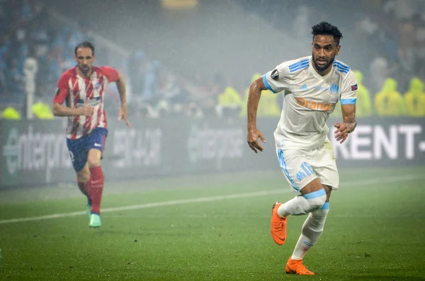 Lyon, Fransa - 16 Mayıs, 2018: Jordan Amavi arada Atletico Madrid vs Olimpik Marsilya Groupama Stadyumu, Fransa final Uefa Avrupa Ligi maçı sırasında
