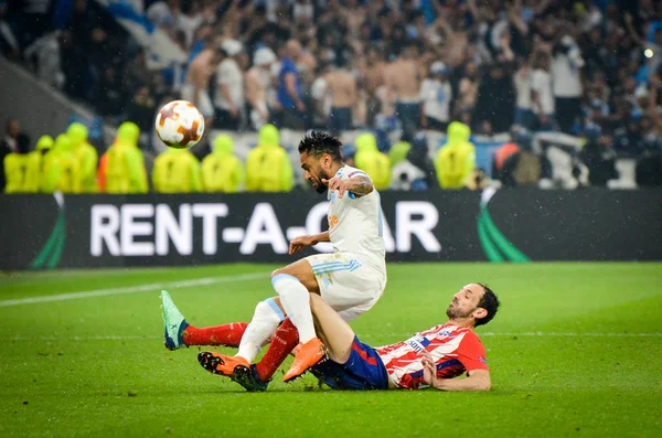 Lyon Francia Mayo 2018 Diego Godin Contra Jordan Amavi Durante — Foto de Stock