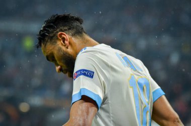 Lyon, Fransa - 16 Mayıs, 2018: Jordan Amavi arada Atletico Madrid vs Olimpik Marsilya Groupama Stadyumu, Fransa final Uefa Avrupa Ligi maçı sırasında