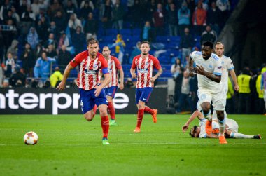 Lyon, Fransa - 16 Mayıs, 2018: Gabi Atletico Madrid vs Groupama Stadyumu, Fransa Olimpik Marsilya arasında final Uefa Avrupa Ligi maçı sırasında futbolcu