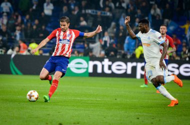 Lyon, Fransa - 16 Mayıs, 2018: Gabi Atletico Madrid vs Groupama Stadyumu, Fransa Olimpik Marsilya arasında final Uefa Avrupa Ligi maçı sırasında futbolcu