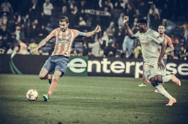 Lyon, Fransa - 16 Mayıs, 2018: Gabi Atletico Madrid vs Groupama Stadyumu, Fransa Olimpik Marsilya arasında final Uefa Avrupa Ligi maçı sırasında futbolcu