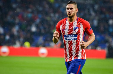 Lyon, Fransa - 16 Mayıs, 2018: Koke Atletico Madrid vs Groupama Stadyumu, Fransa Olimpik Marsilya arasında final Uefa Avrupa Ligi maçı sırasında