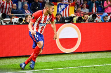 Lyon, Fransa - 16 Mayıs, 2018: Koke Atletico Madrid vs Groupama Stadyumu, Fransa Olimpik Marsilya arasında final Uefa Avrupa Ligi maçı sırasında