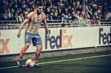 Lyon, Fransa - 16 Mayıs, 2018: Koke Atletico Madrid vs Groupama Stadyumu, Fransa Olimpik Marsilya arasında final Uefa Avrupa Ligi maçı sırasında