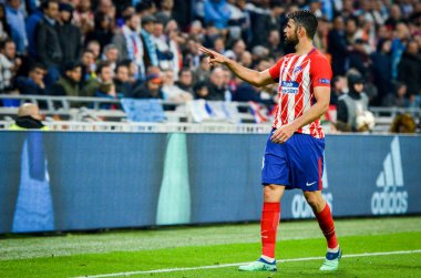 Lyon, Fransa - 16 Mayıs, 2018: Diego Costa Atletico Madrid vs Groupama Stadyumu, Fransa Olimpik Marsilya arasında final Uefa Avrupa Ligi maçı sırasında