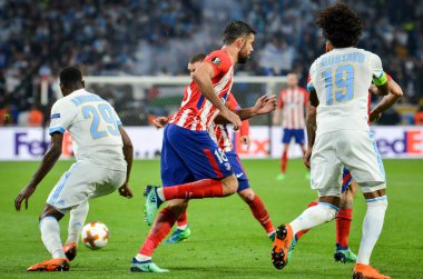 Lyon, Fransa - 16 Mayıs, 2018: Diego Costa Atletico Madrid vs Groupama Stadyumu, Fransa Olimpik Marsilya arasında final Uefa Avrupa Ligi maçı sırasında