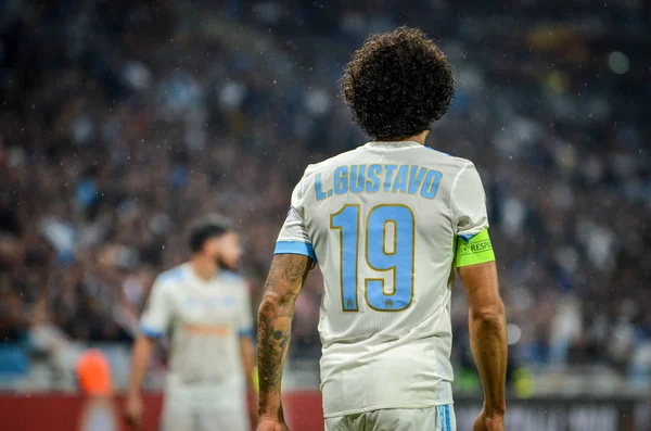 Lyon, Fransa - 16 Mayıs, 2018: Luiz Gustavo Atletico Madrid vs Groupama Stadyumu, Fransa Olimpik Marsilya arasında final Uefa Avrupa Ligi maçı sırasında